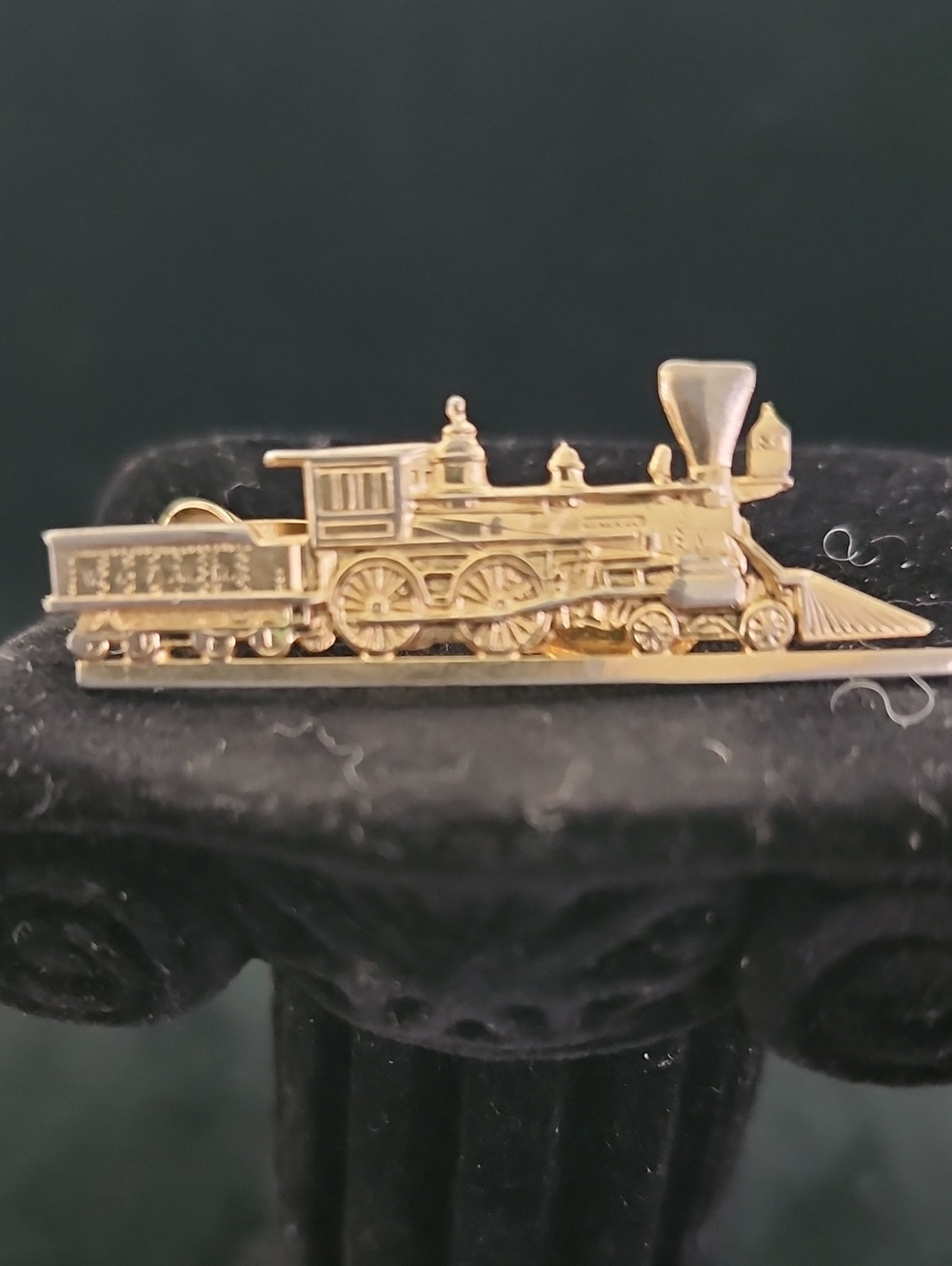 Vintage Hickok Gold Tone "The General" 4-4-0 Steam Locomotive Tie Clip